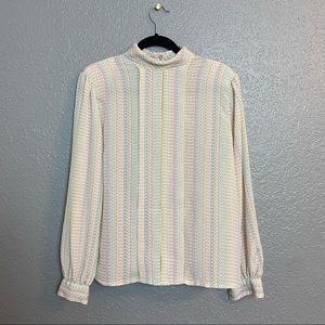 VINTAGE NICOLA PASTEL HIGH NECK TOP {10}